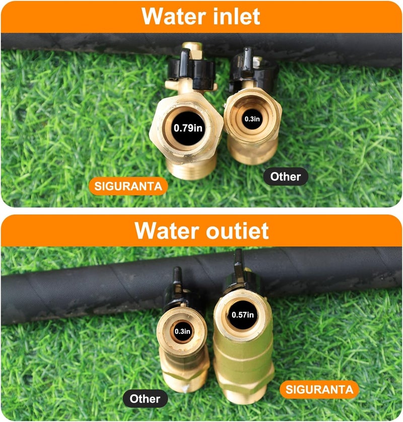 SIGURANTA 3/4" NPT/MIP Brass Male Hose Faucet, Water Spigot with 3/4" Male GHT Thread, Heavy-Duty Outdoor Hose Full-Flow Valve Outdoor Faucet (3/4" NPT Inlet Butterfly Handle) - Image 4